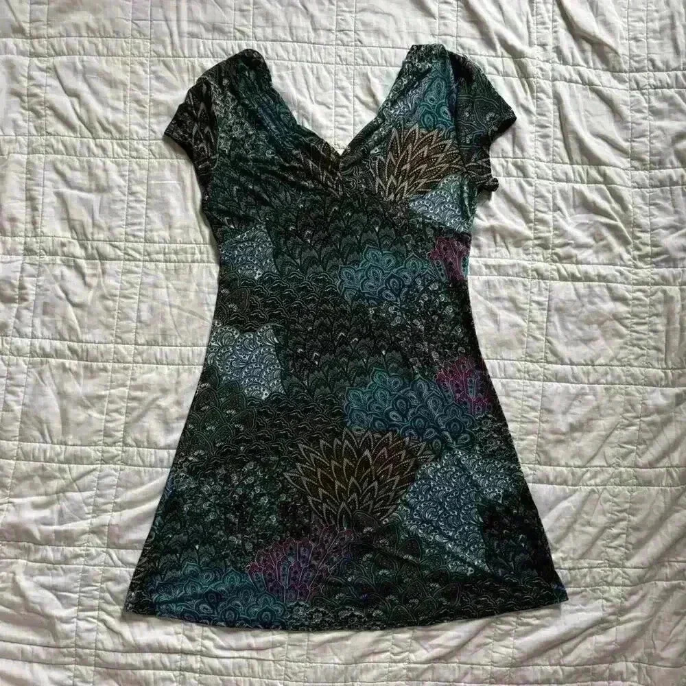 Y2k papillion boho whimsigoth floral print dress women’s large runs small